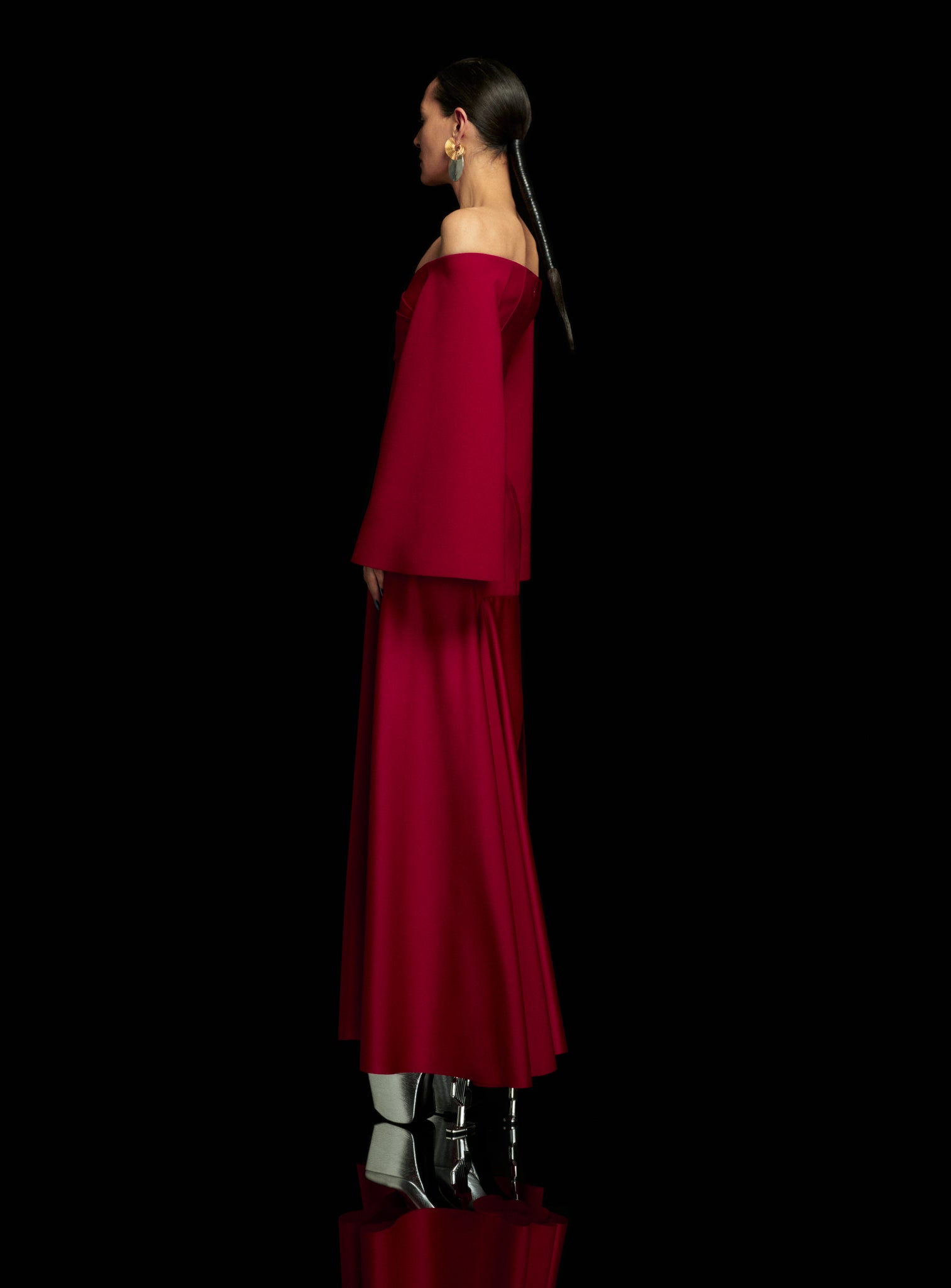 The Rina Maxi Dress in Ruby