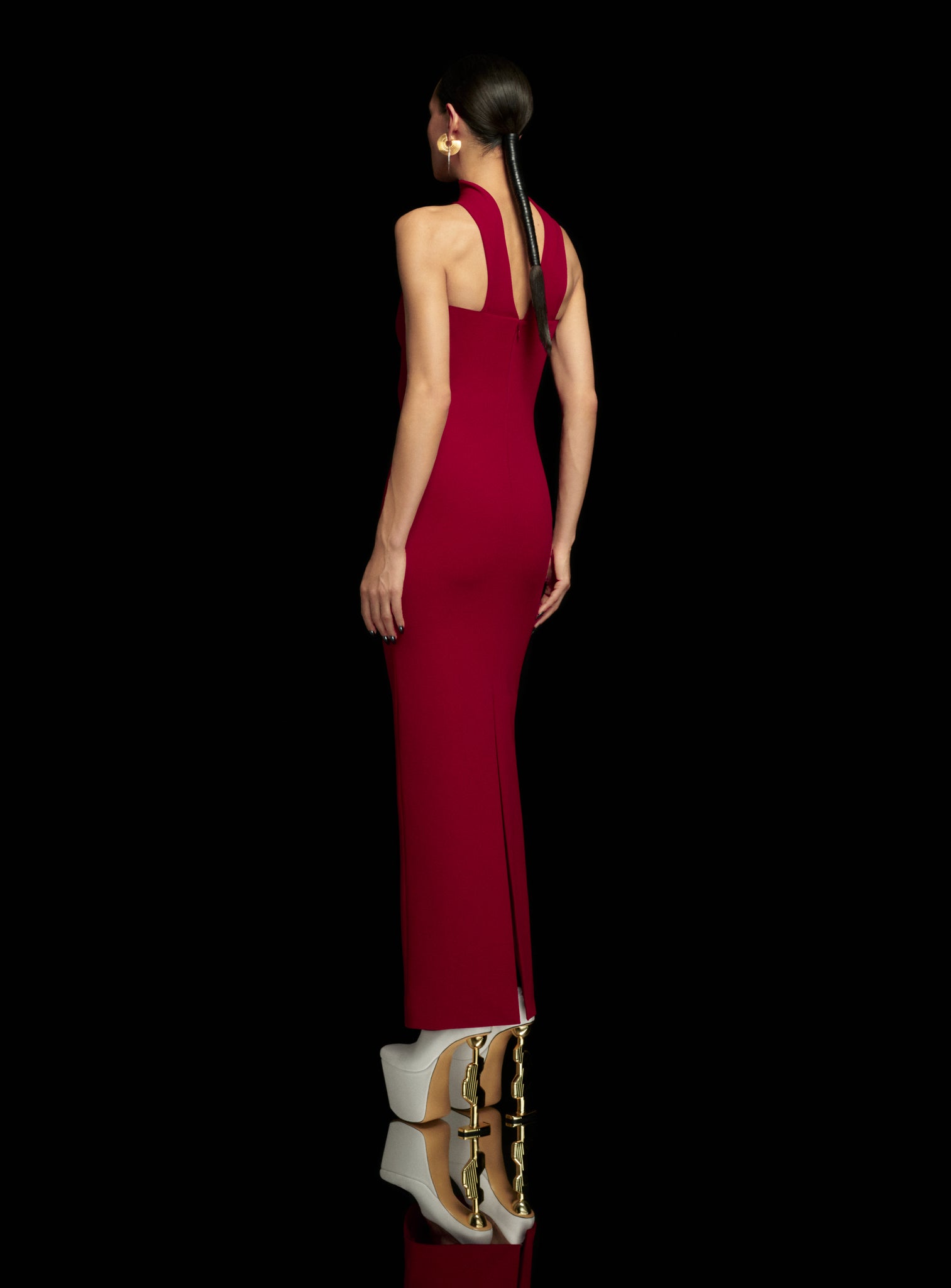 The Amari Maxi Dress in Ruby