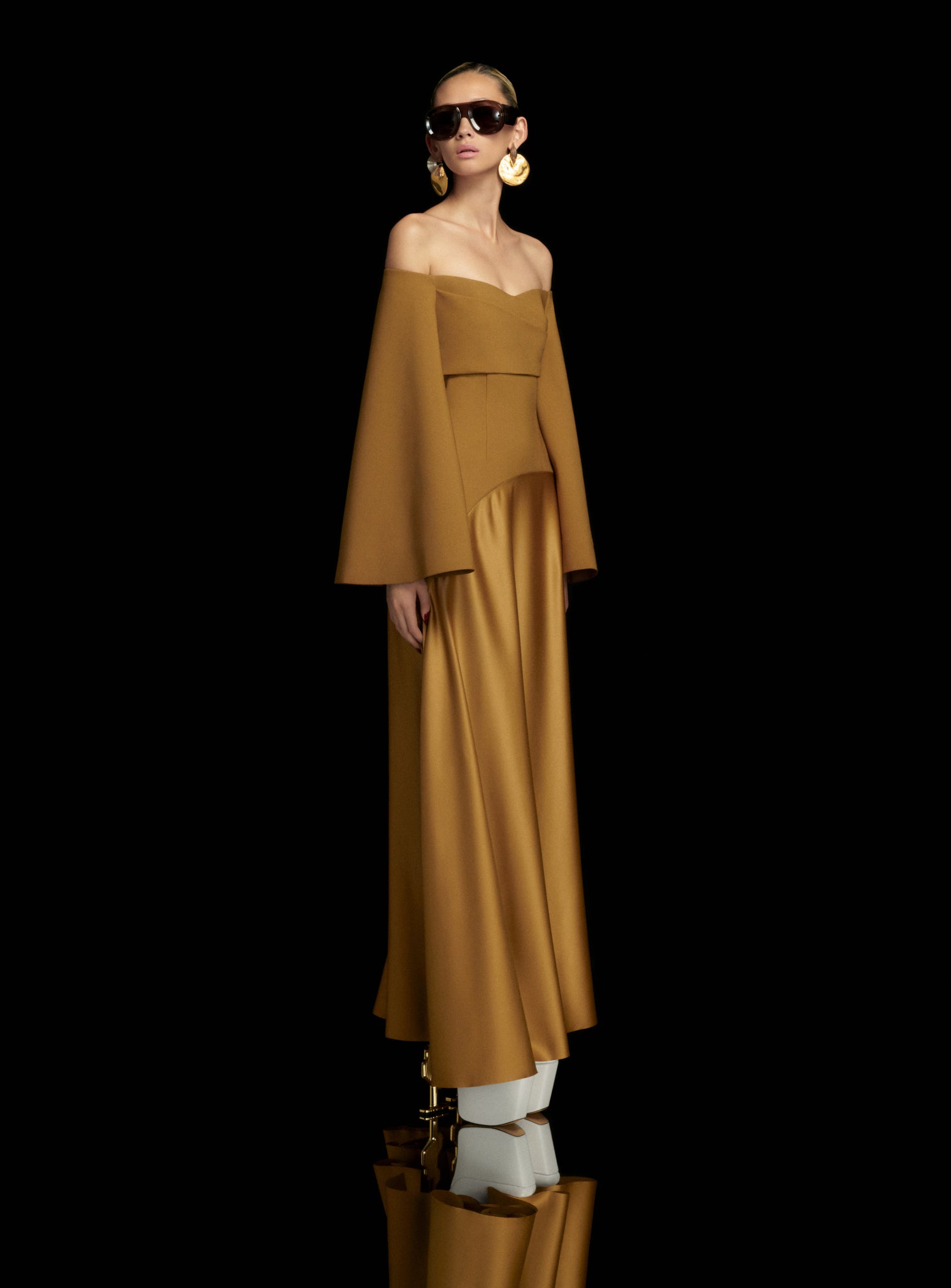 The Rina Maxi Dress in Gold