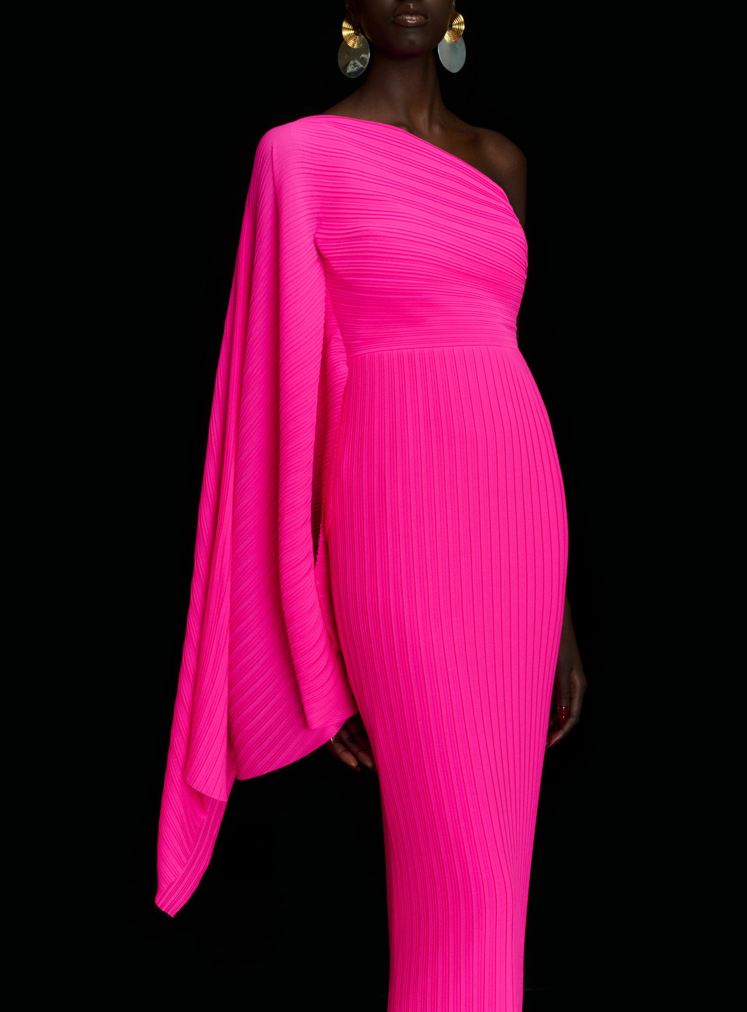 The Lenna Midi Dress in Hot Pink