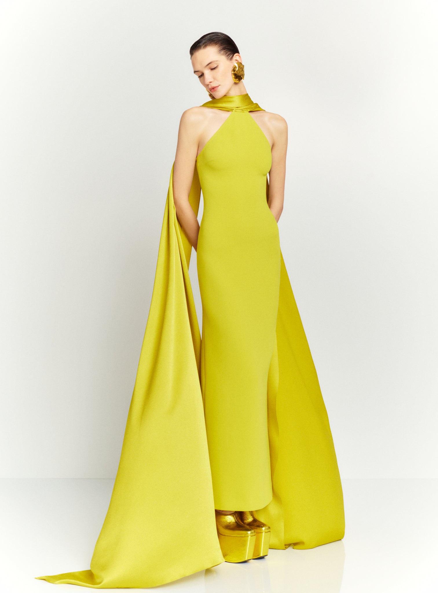 The Ophelia Maxi Dress in Chartreuse