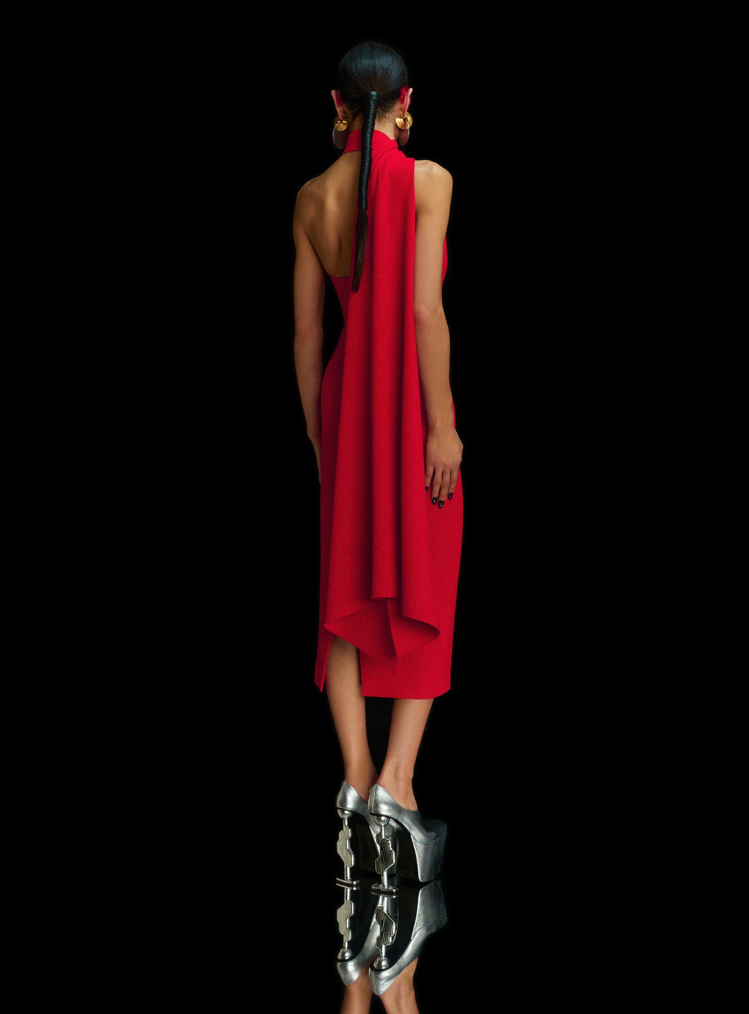 The Samira Midi Dress in Red