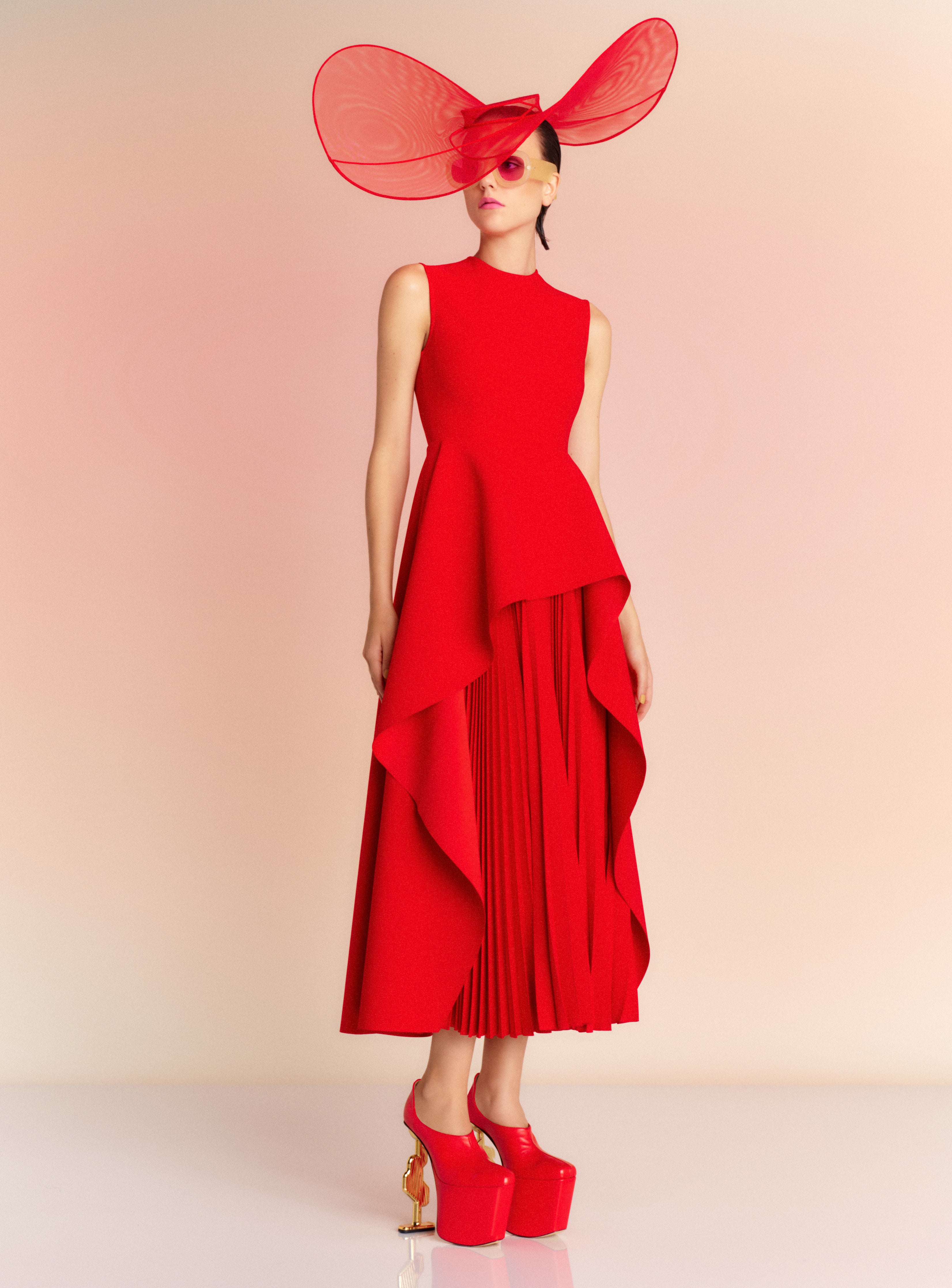 The Severny Midi Dress in Red – Solace London