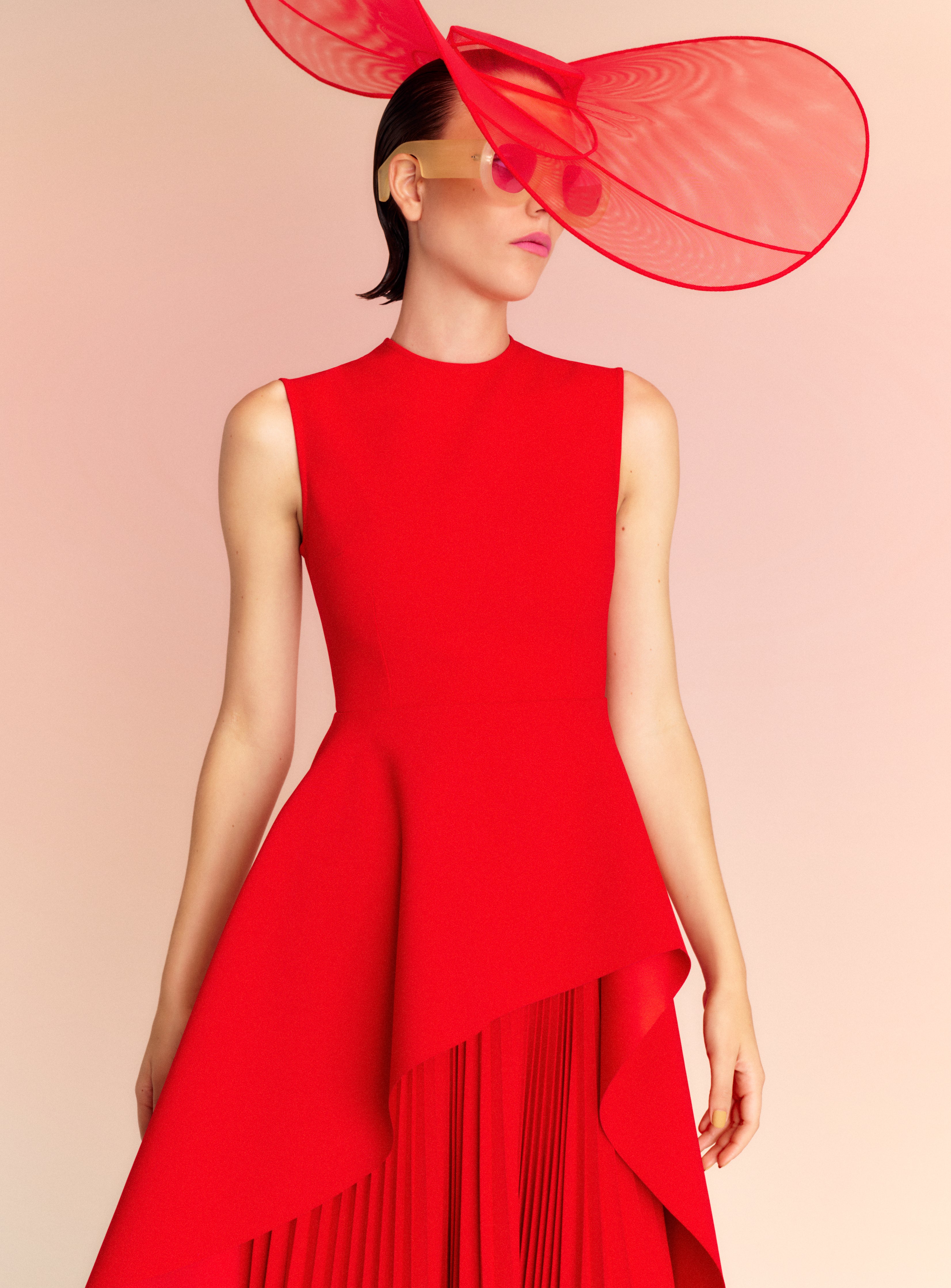 The Severny Midi Dress in Red – Solace London