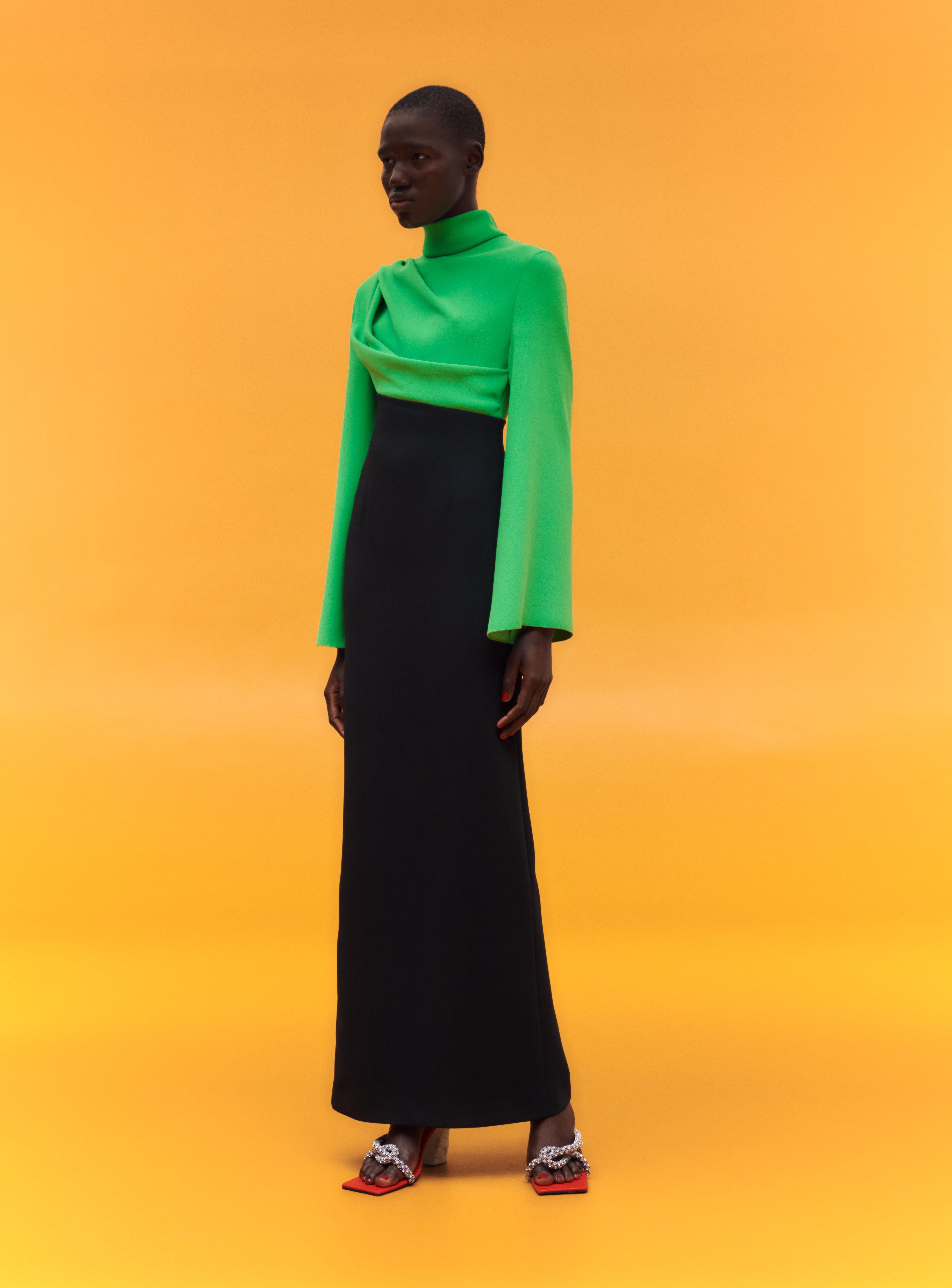The Lia Maxi Dress in Bright Green & Black – Solace London