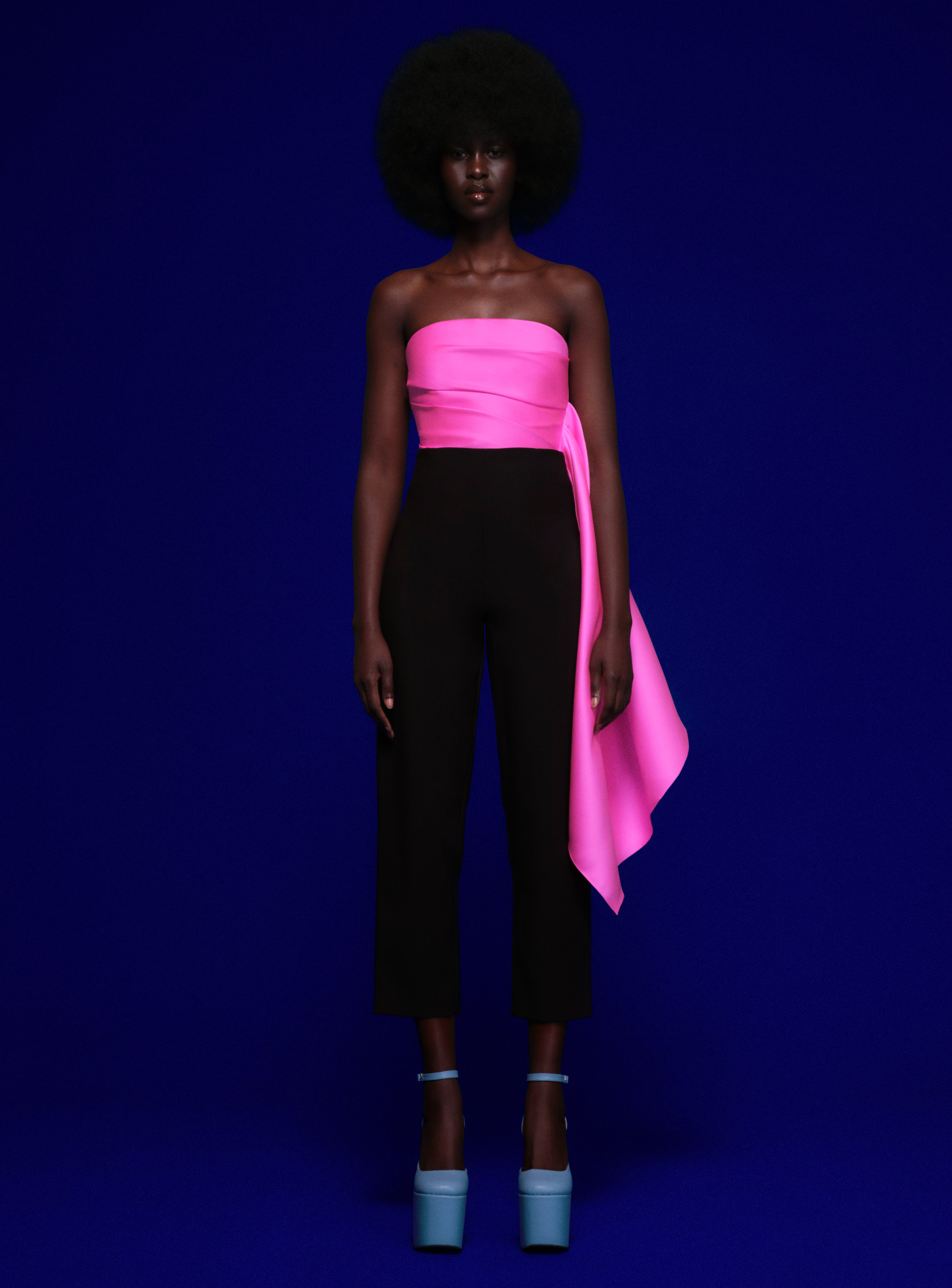 The Arlo Jumpsuit in Hot Pink & Black – Solace London